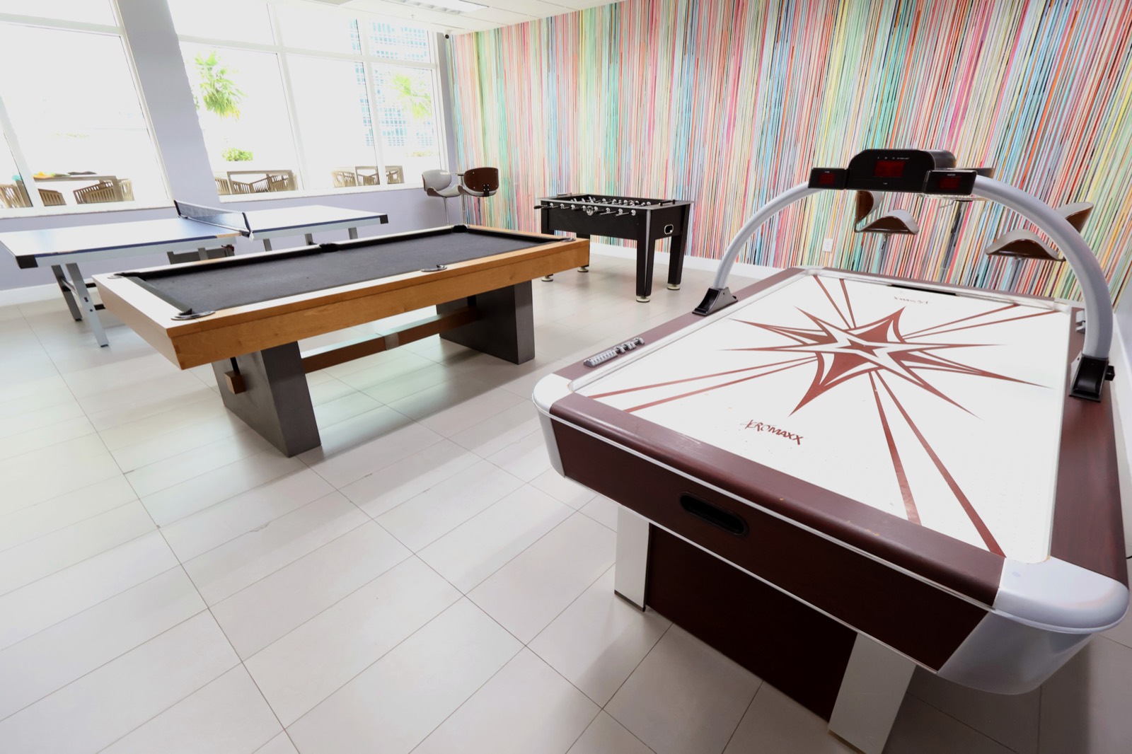 Game room with pool and ping-pong