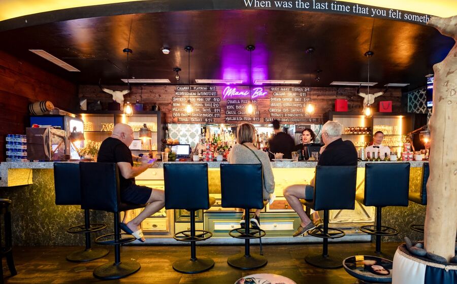 Bar and dining area at Crazy About You