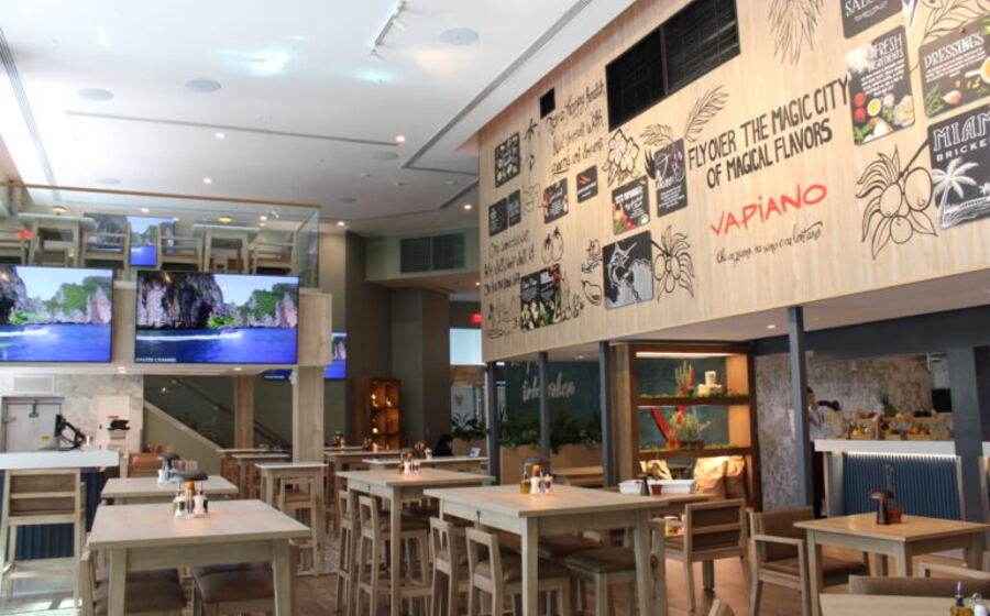 Bright dining room at Vapiano Miami